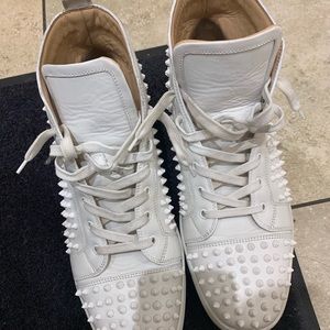 Christian Louboutin Louis flat calf spike ‘latte’